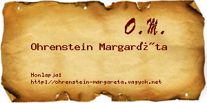 Ohrenstein Margaréta névjegykártya